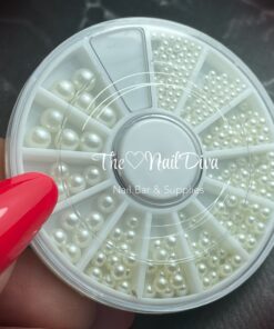 Nail art wiel met parels medium/large rond