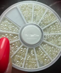 Nail art wiel met parels medium/small flatback