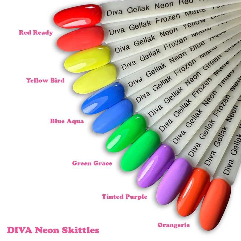 DIVA Gellak Neon Skittles + Bubblicious Collection 12x 10 ml - Afbeelding 3