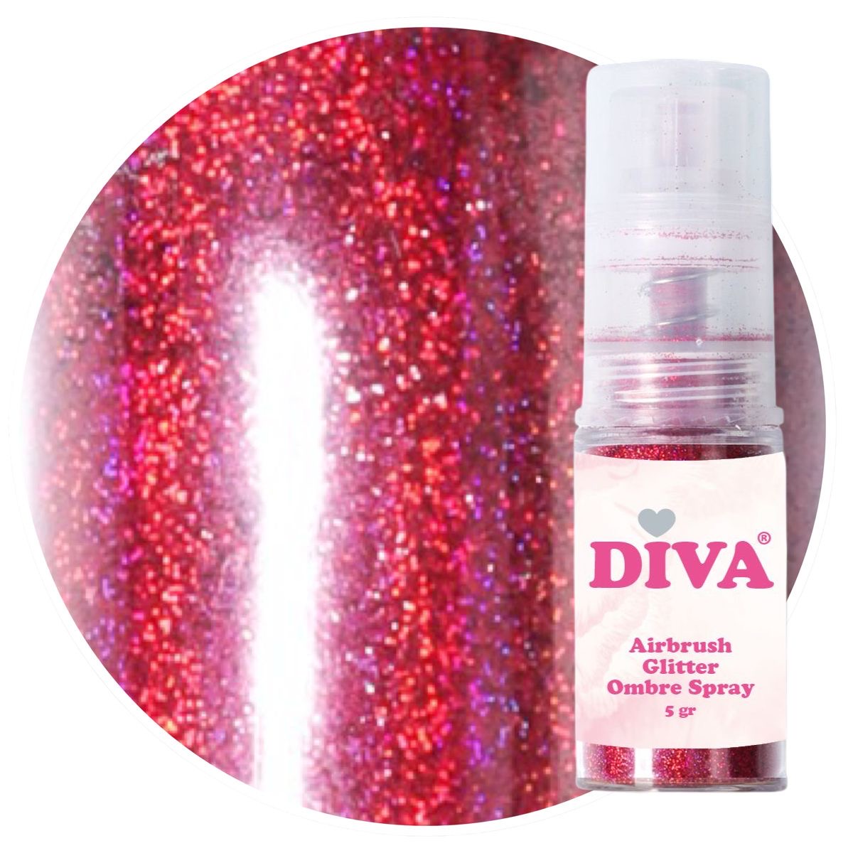 Diva Airbrush Glitterspray set 6 stuks-Set 1 - Afbeelding 8