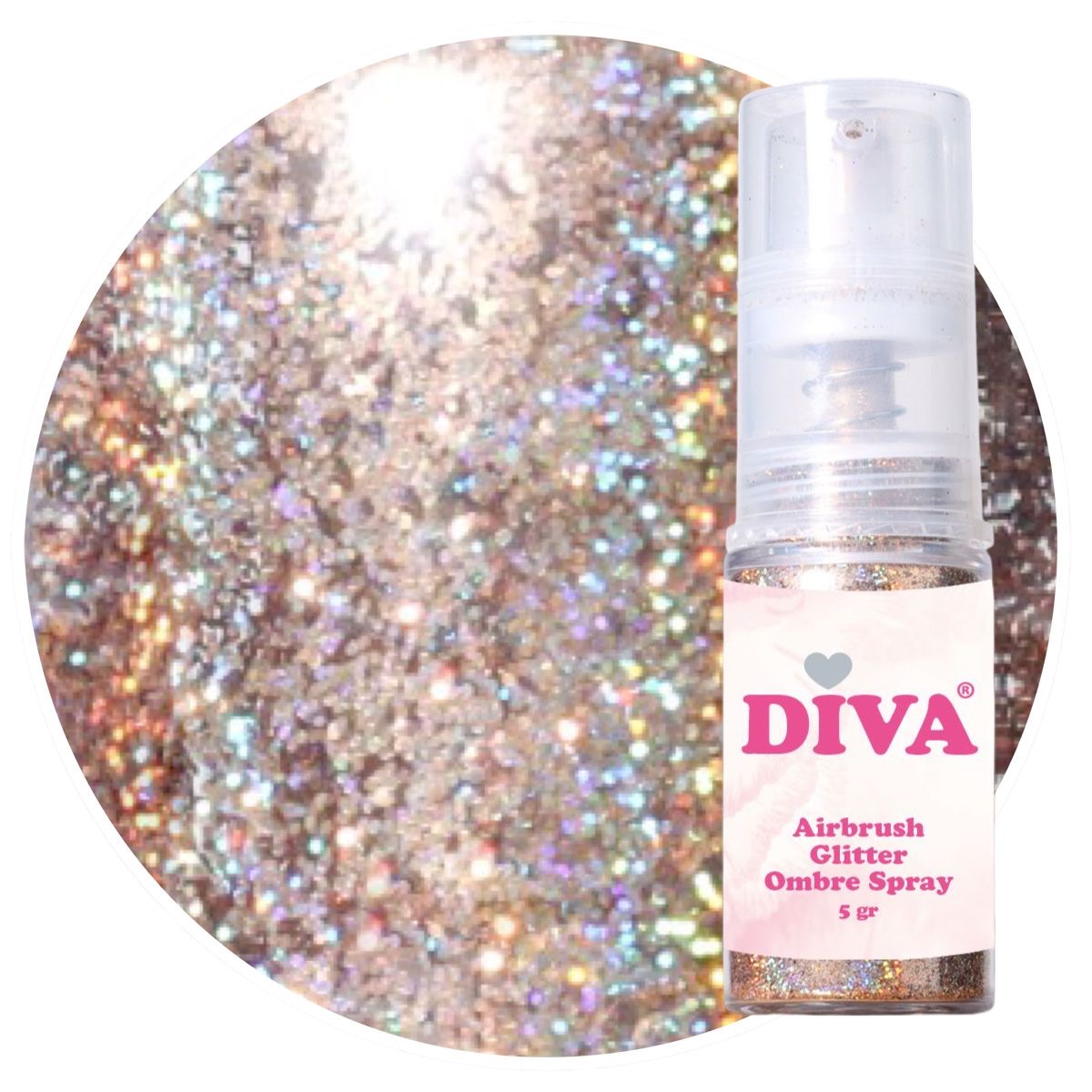 Diva Airbrush Glitterspray set 6 stuks-Set 1 - Afbeelding 6