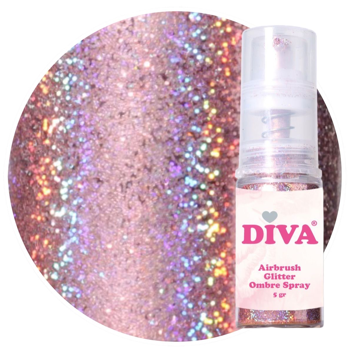 Diva Airbrush Glitterspray set 6 stuks-Set 1 - Afbeelding 4