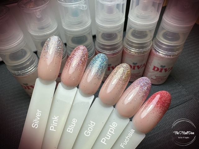 Diva Airbrush Glitterspray set 6 stuks-Set 1 - Afbeelding 2