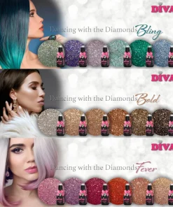 DIVA Gellak Dancing with the Diamonds BLING, BOLD en FEVER Collection 18x 10 ml + gratis Fineliner