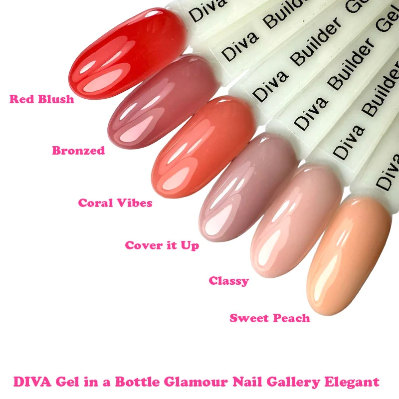 DIVA Gel in a Bottle Glamour Nail Gallery Elegant Collection - 6x 15 ml - Afbeelding 3