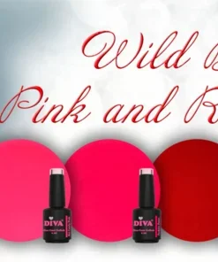DIVA One Coat Gellak Wild Diva's Pink and Red Affair Collection 5x 6 ml met gratis Color Pop stickers!