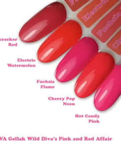 Alternative view of DIVA One Coat Gellak Wild Diva's Pink and Red Affair Collection 5x 6 ml met gratis Color Pop stickers!