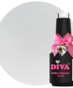 DIVA Milky Glass Topcoat White - No Wipe 15 ml